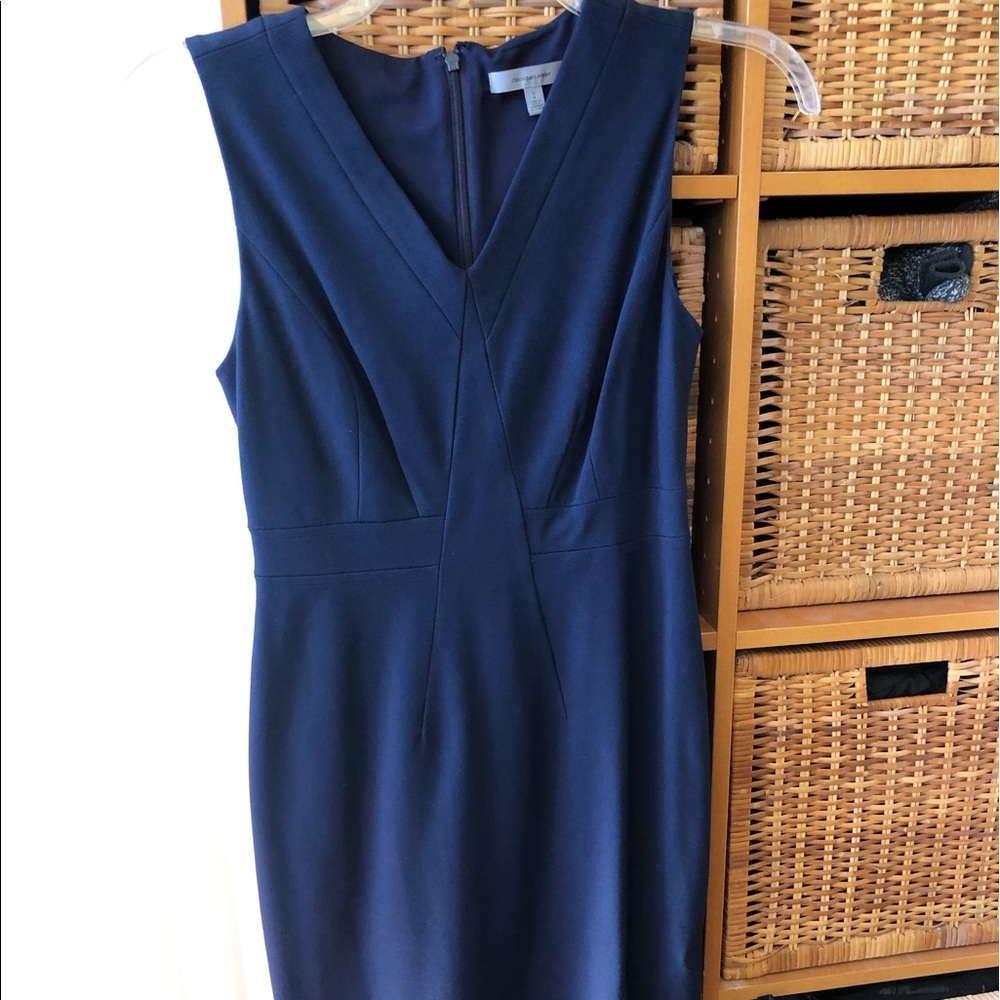 Classique Entier Dress 2P Navy Blue Zip back